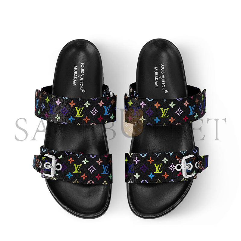 LOUIS VUITTON MURAKAMI LV X TM BOM DIA FLAT COMFORT MULES 1AGXUJ